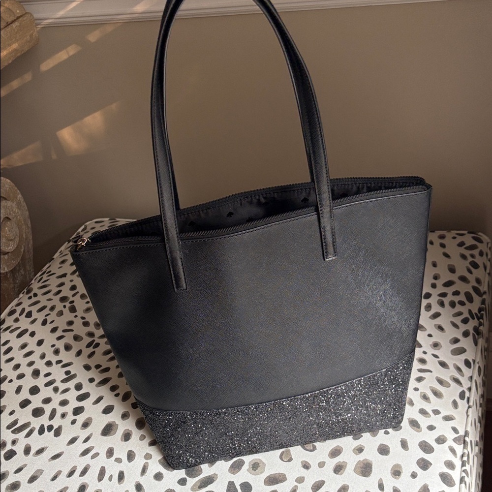 Kate Spade Black and Glitter Tote - Picture 2 of 13